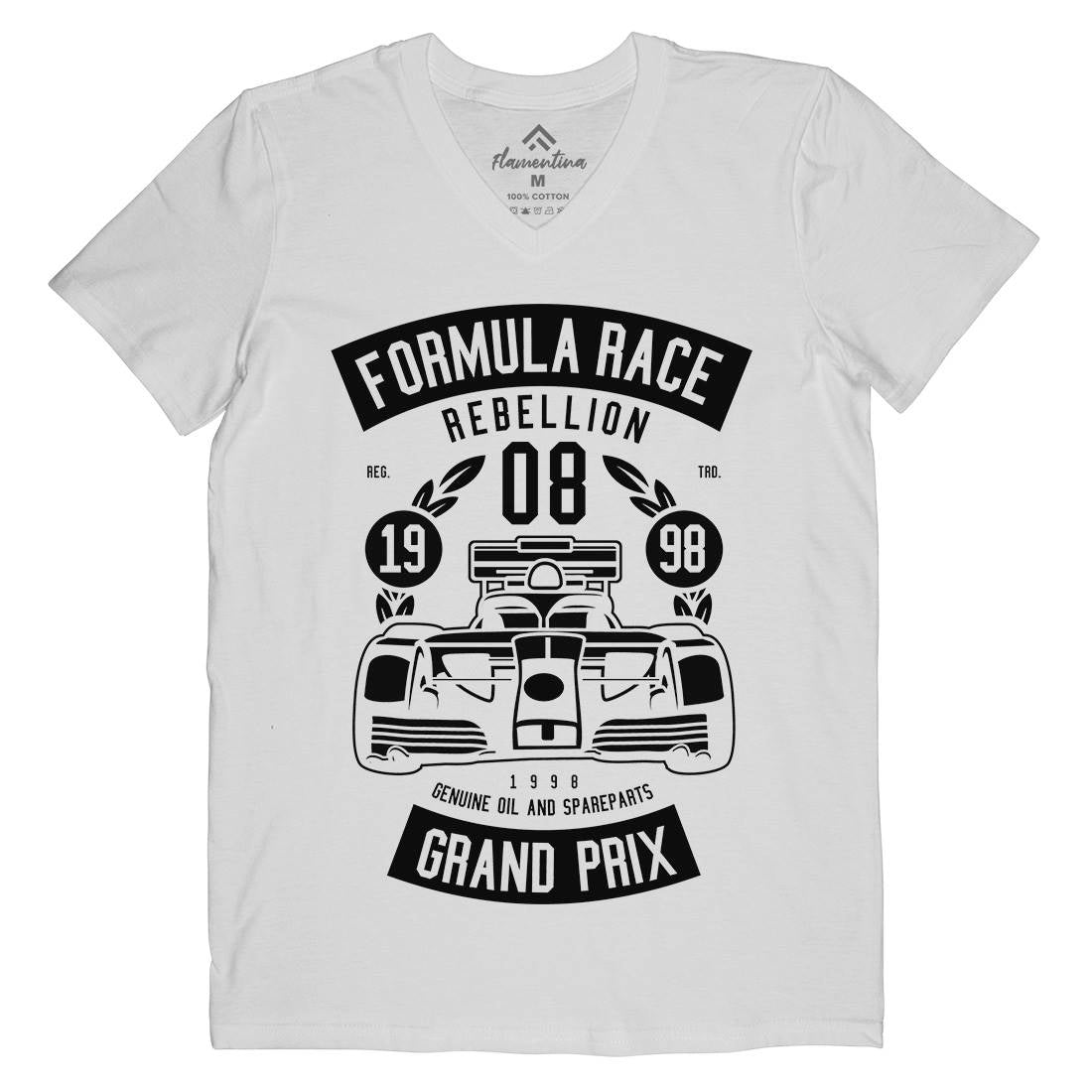 Formula Race Mens V-Neck T-Shirt Cars B544
