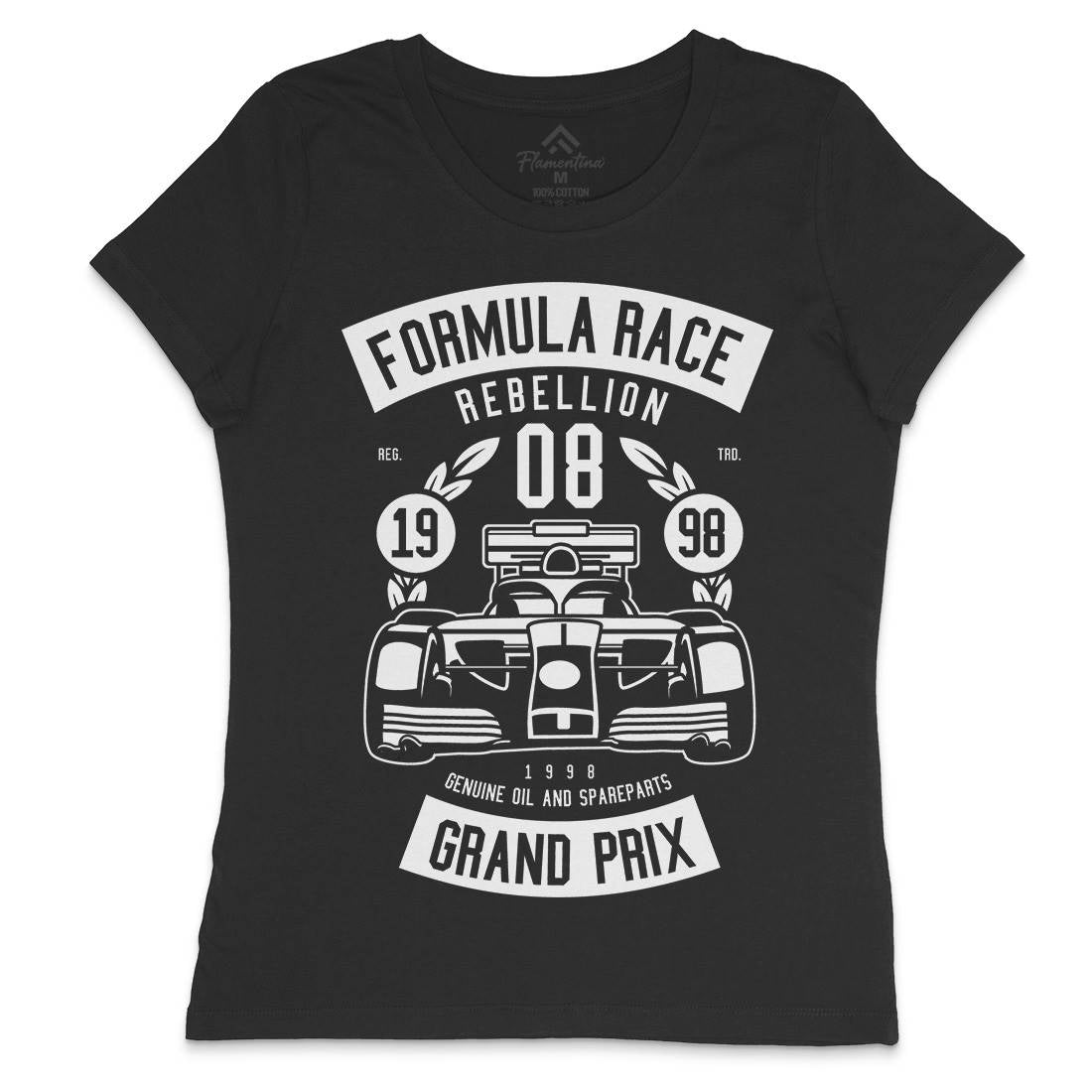 Formula Race Womens Crew Neck T-Shirt Cars B544