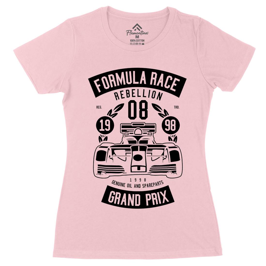 Formula Race Womens Organic Crew Neck T-Shirt Cars B544