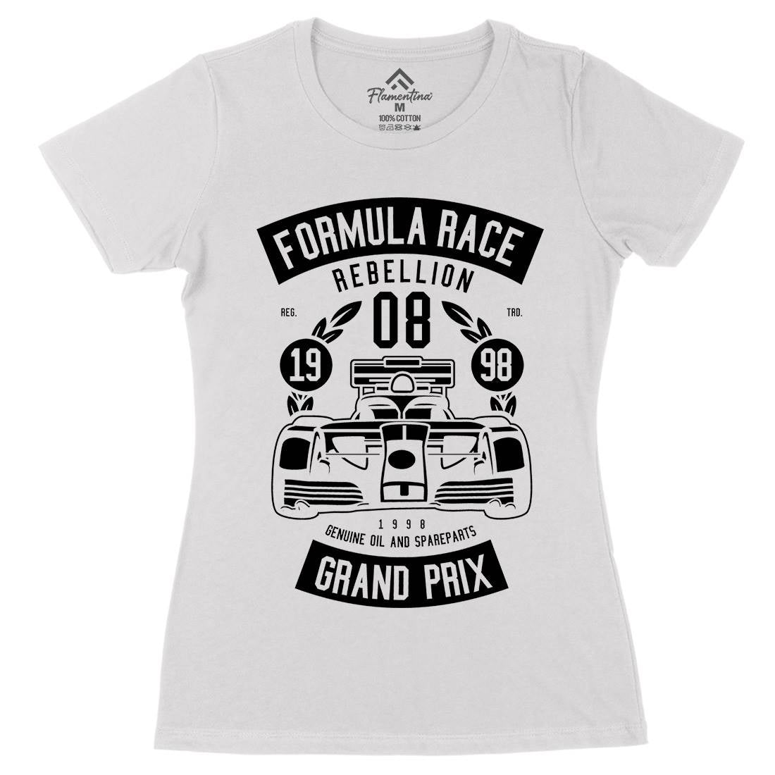 Formula Race Womens Organic Crew Neck T-Shirt Cars B544