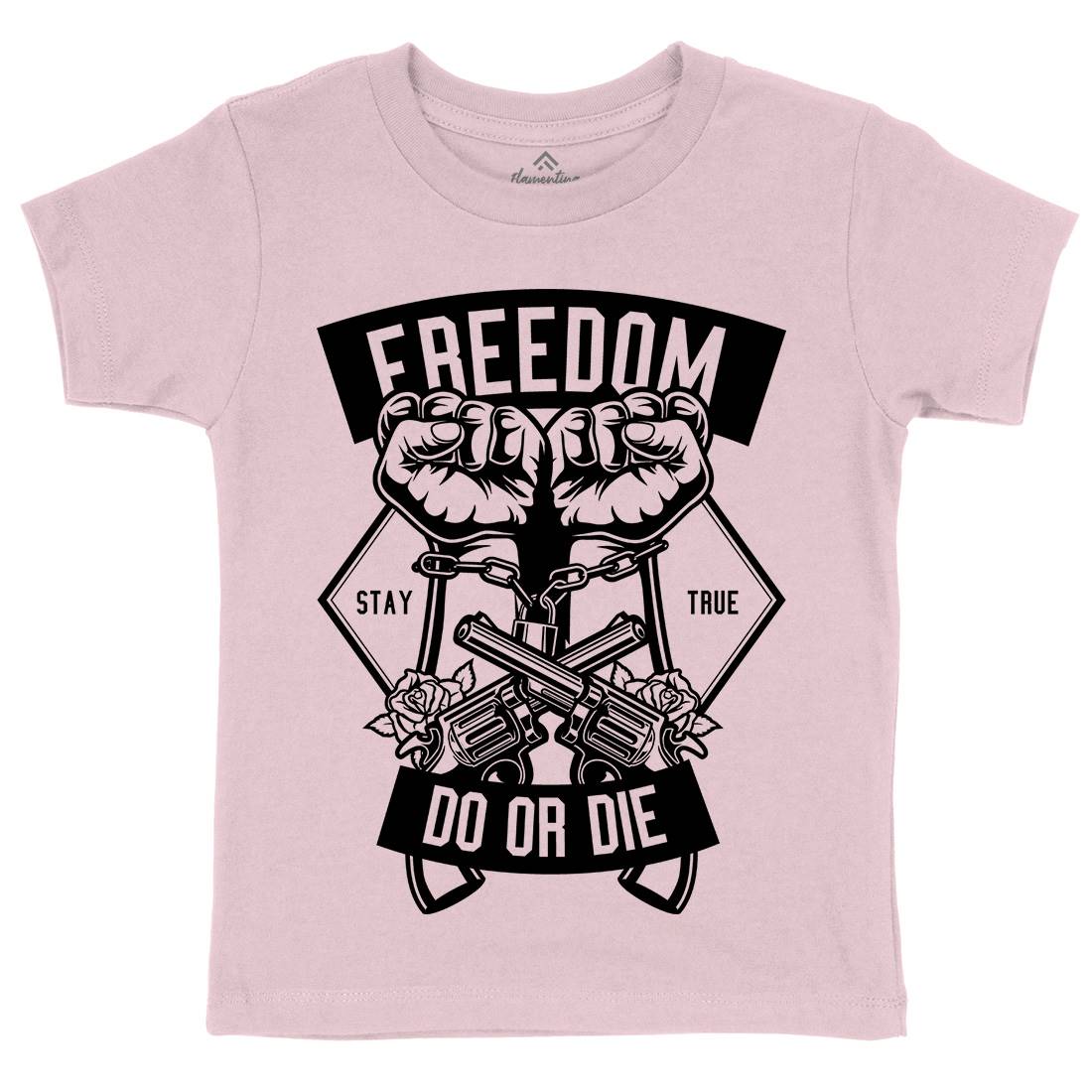 Freedom Do Or Die Kids Crew Neck T-Shirt Retro B545