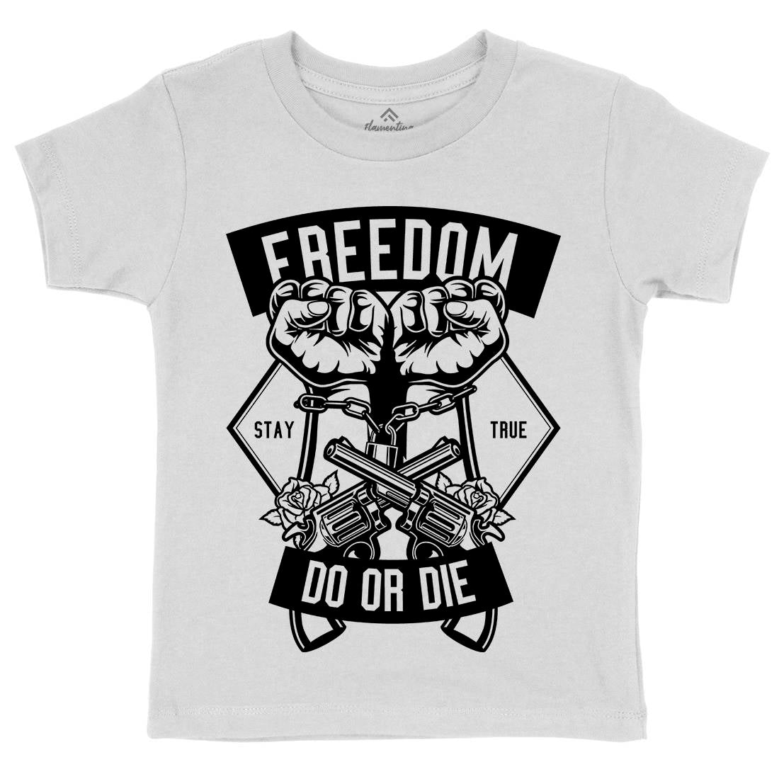 Freedom Do Or Die Kids Crew Neck T-Shirt Retro B545