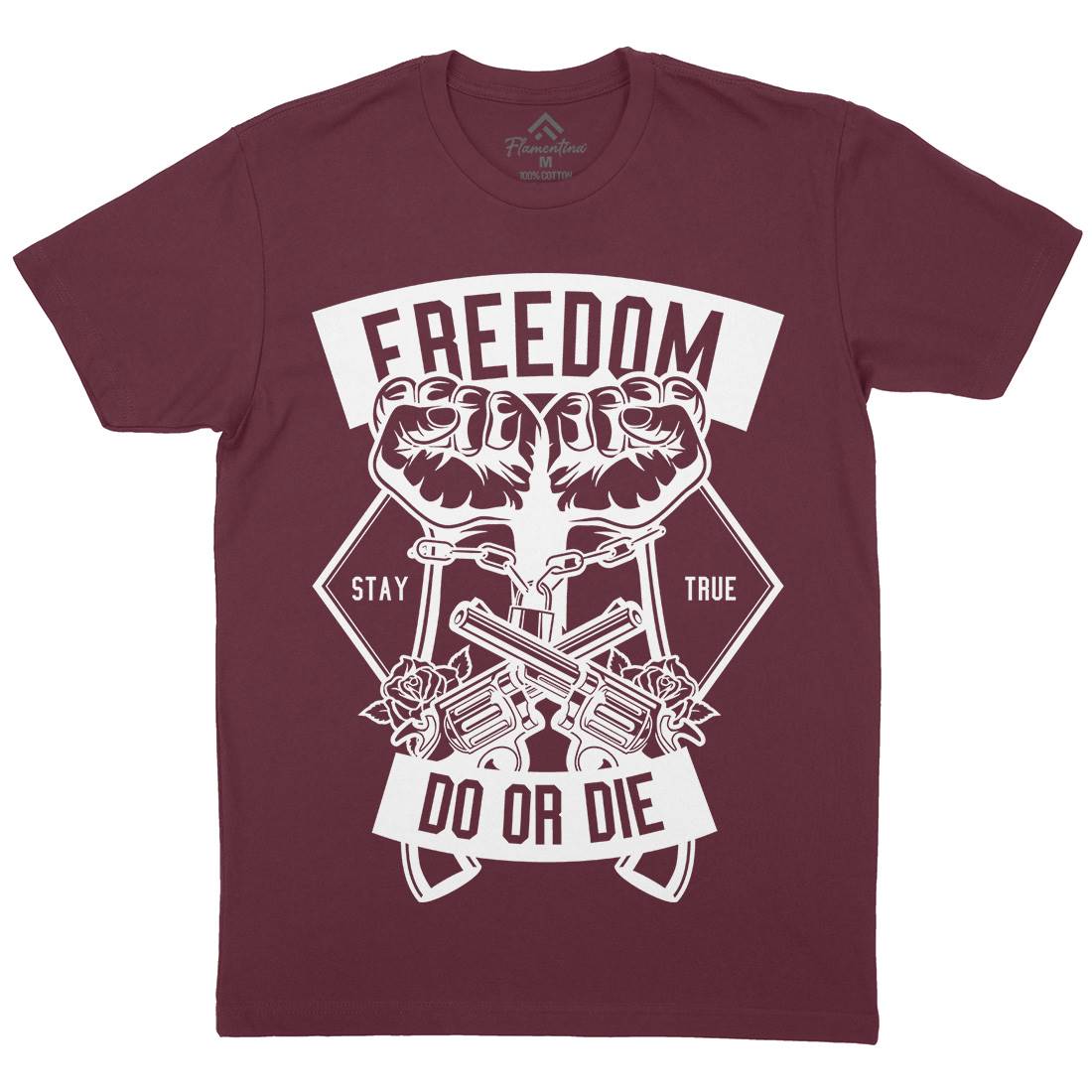 Freedom Do Or Die Mens Crew Neck T-Shirt Retro B545