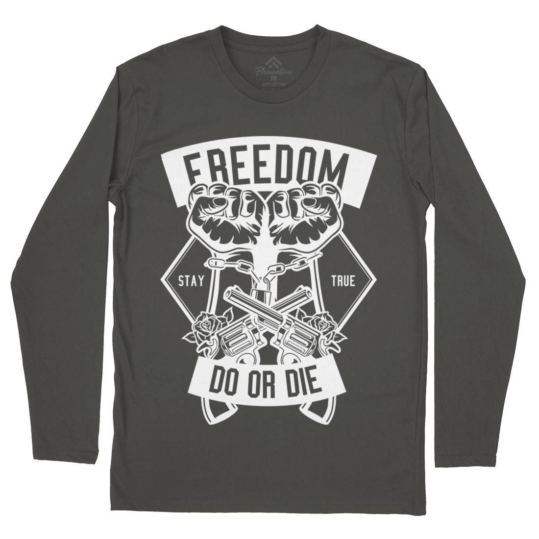 Freedom Do Or Die Mens Long Sleeve T-Shirt Retro B545