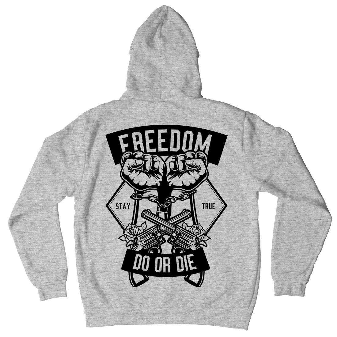Freedom Do Or Die Mens Hoodie With Pocket Retro B545
