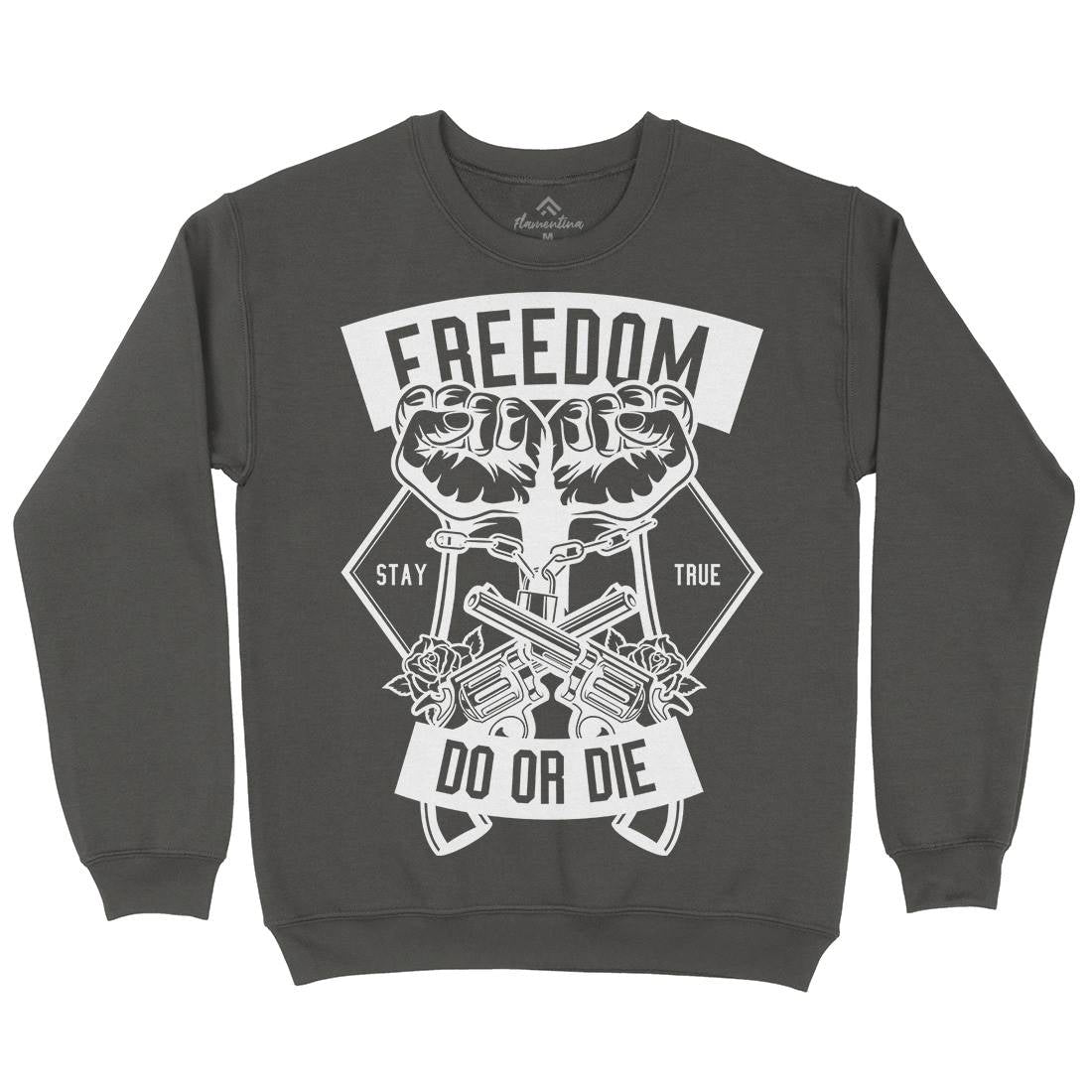 Freedom Do Or Die Mens Crew Neck Sweatshirt Retro B545