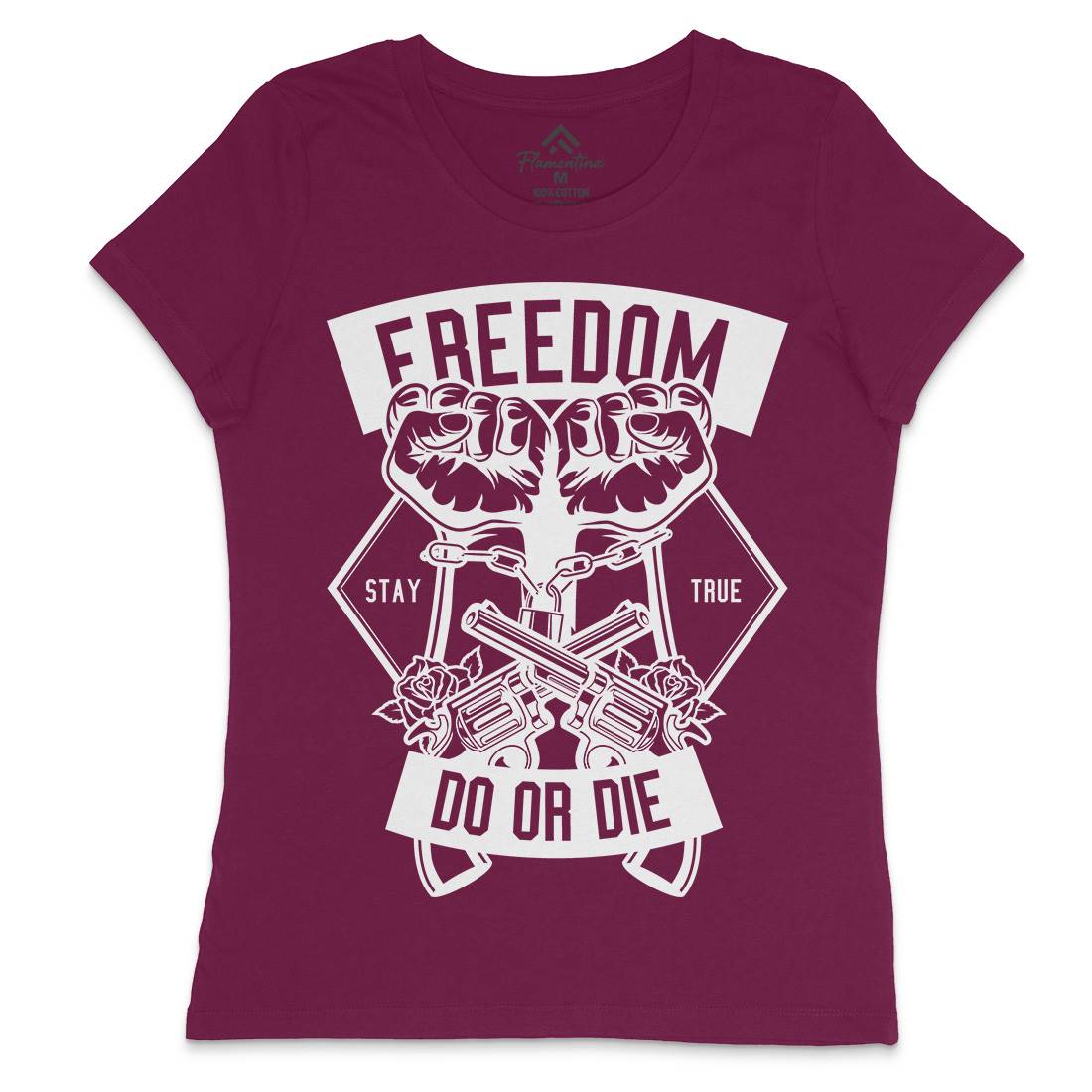 Freedom Do Or Die Womens Crew Neck T-Shirt Retro B545
