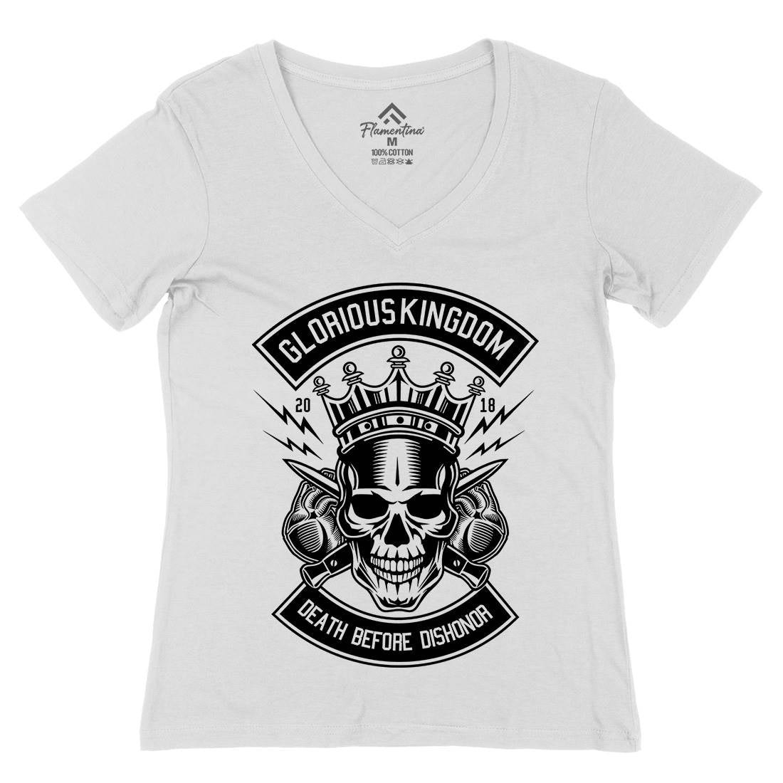 Glorious Kingdom Womens Organic V-Neck T-Shirt Retro B546