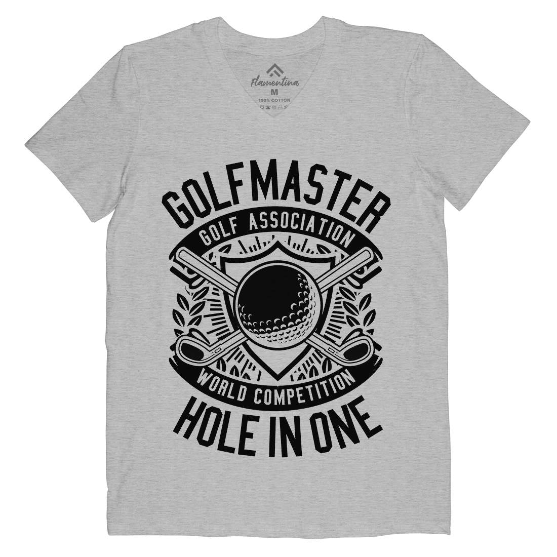 Golf Master Mens Organic V-Neck T-Shirt Sport B547
