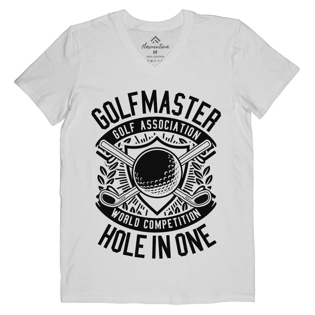 Golf Master Mens Organic V-Neck T-Shirt Sport B547