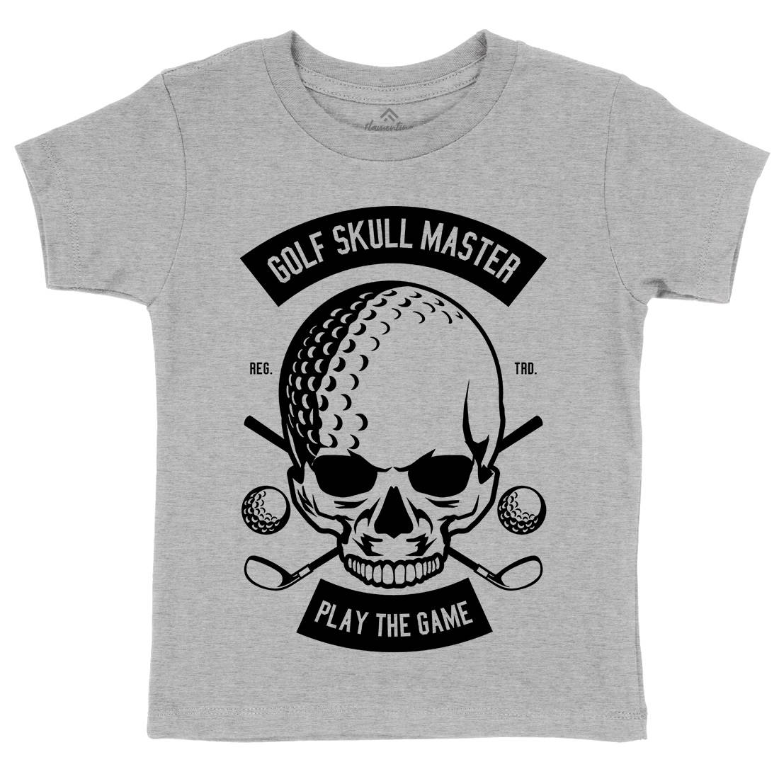 Golf Skull Master Kids Organic Crew Neck T-Shirt Sport B548