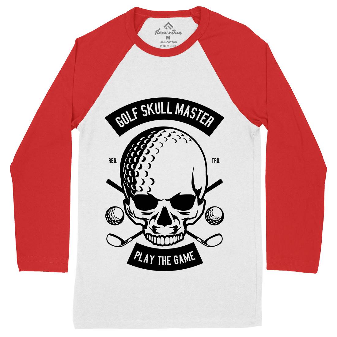 Golf Skull Master Mens Long Sleeve Baseball T-Shirt Sport B548