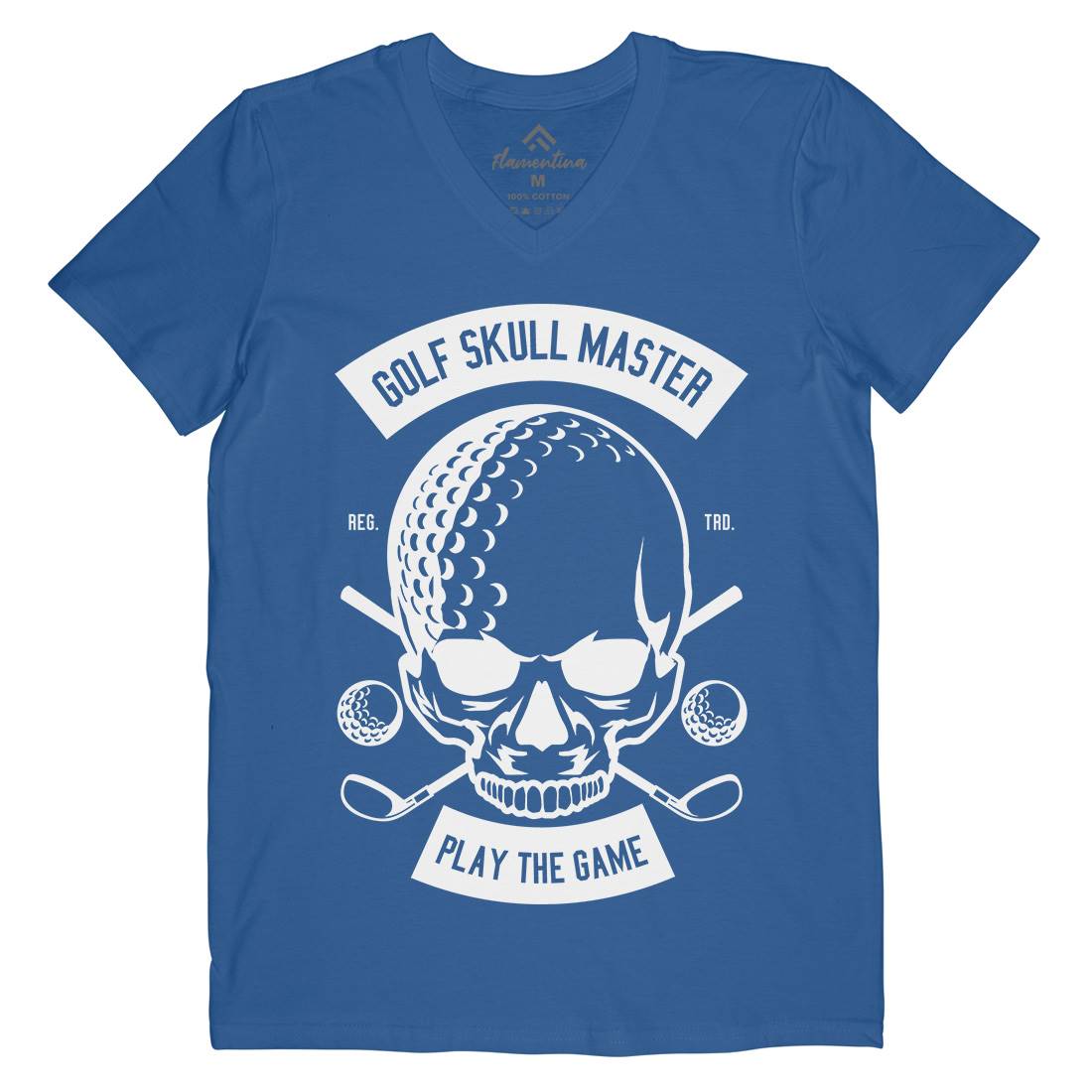 Golf Skull Master Mens V-Neck T-Shirt Sport B548