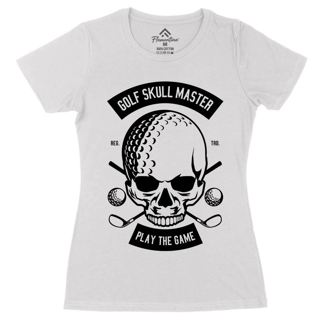 Golf Skull Master Womens Organic Crew Neck T-Shirt Sport B548