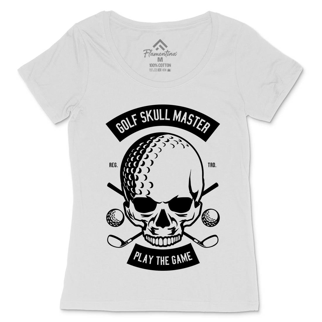 Golf Skull Master Womens Scoop Neck T-Shirt Sport B548