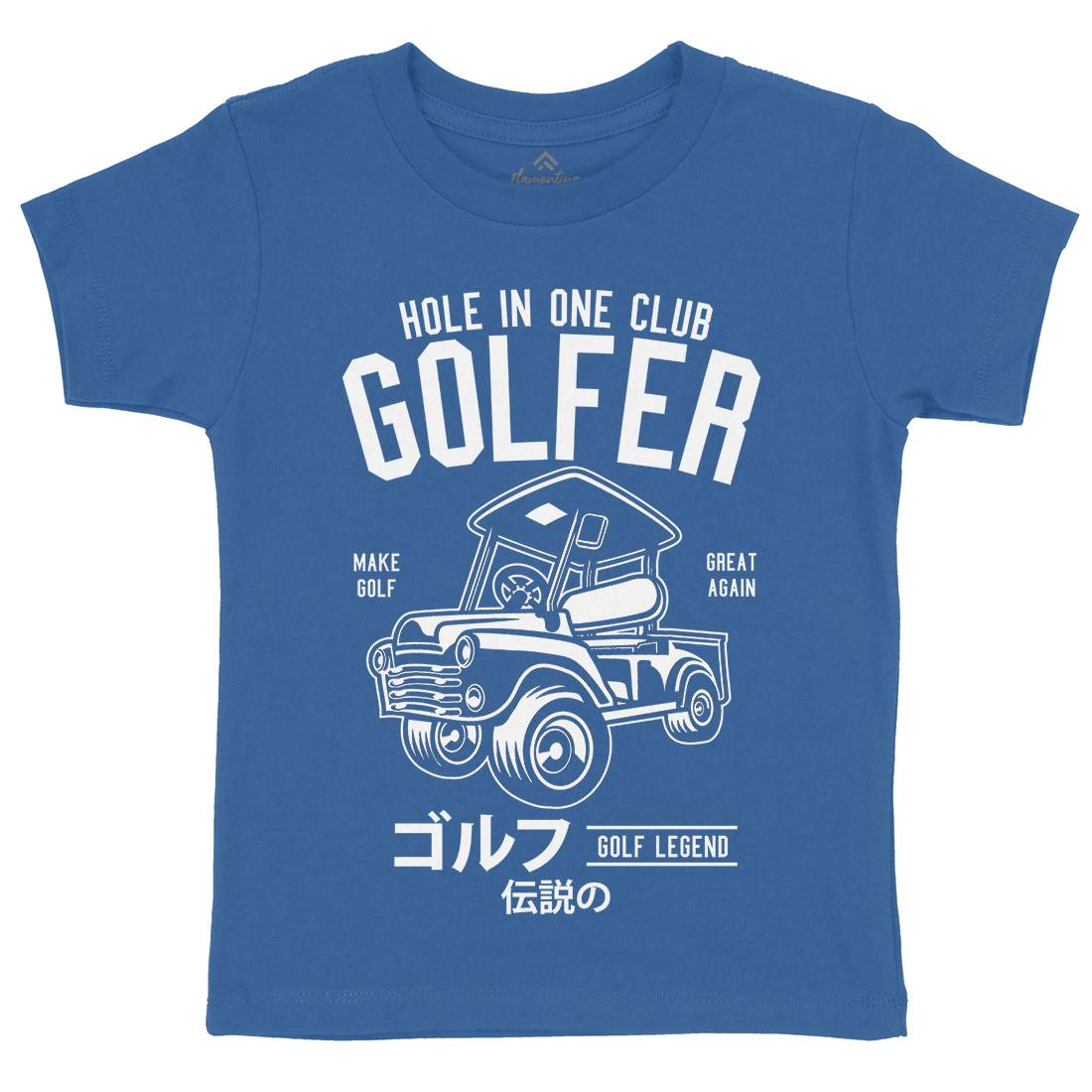 Golf Truck Kids Organic Crew Neck T-Shirt Sport B549