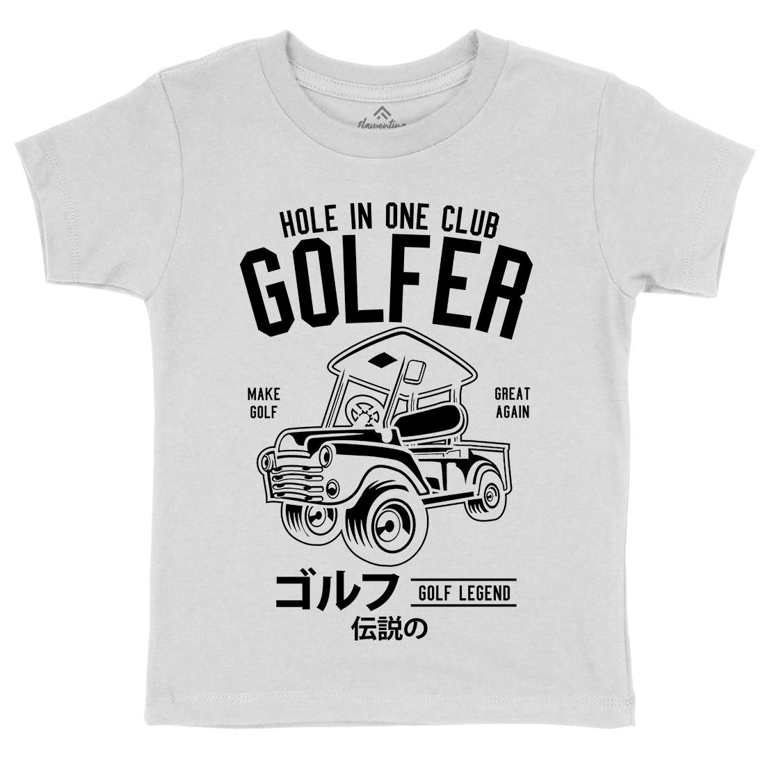 Golf Truck Kids Organic Crew Neck T-Shirt Sport B549
