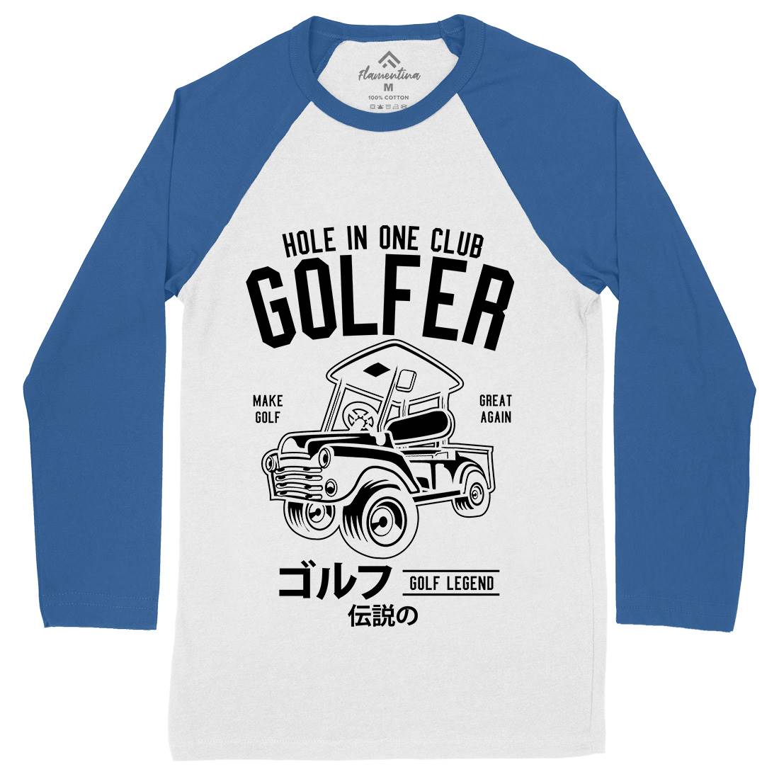 Golf Truck Mens Long Sleeve Baseball T-Shirt Sport B549