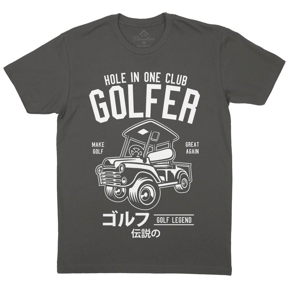 Golf Truck Mens Organic Crew Neck T-Shirt Sport B549
