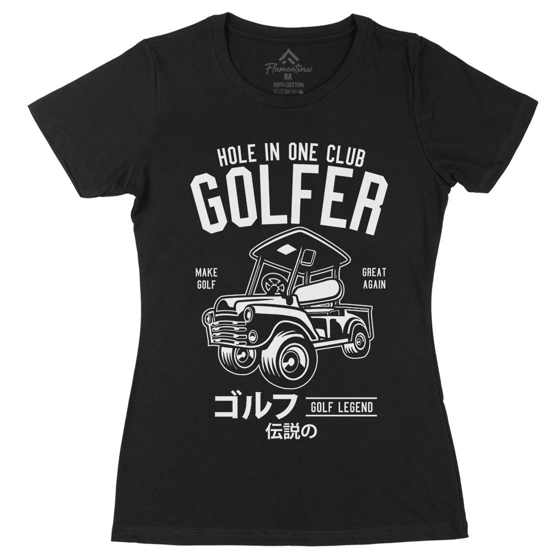 Golf Truck Womens Organic Crew Neck T-Shirt Sport B549