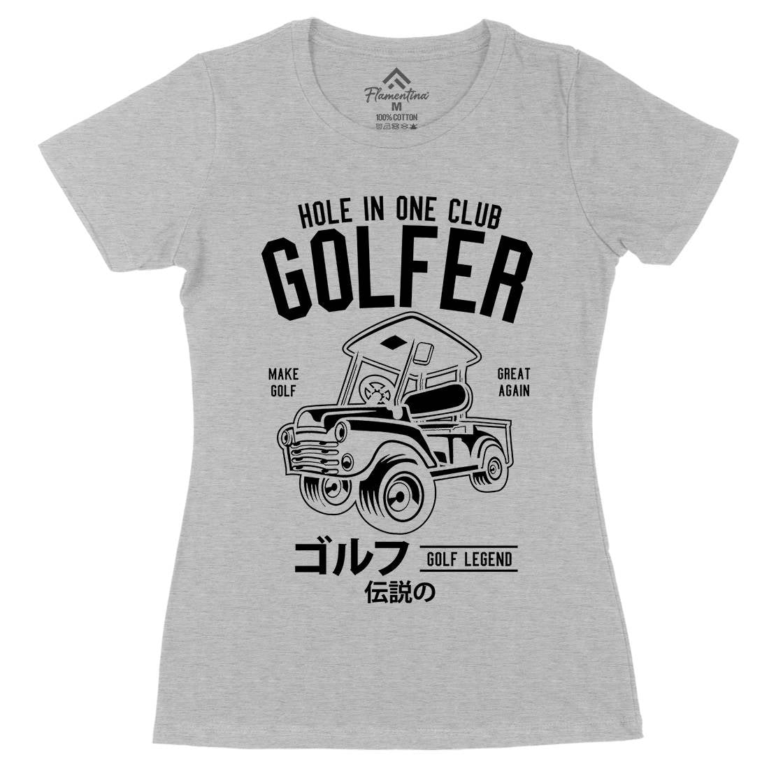 Golf Truck Womens Organic Crew Neck T-Shirt Sport B549