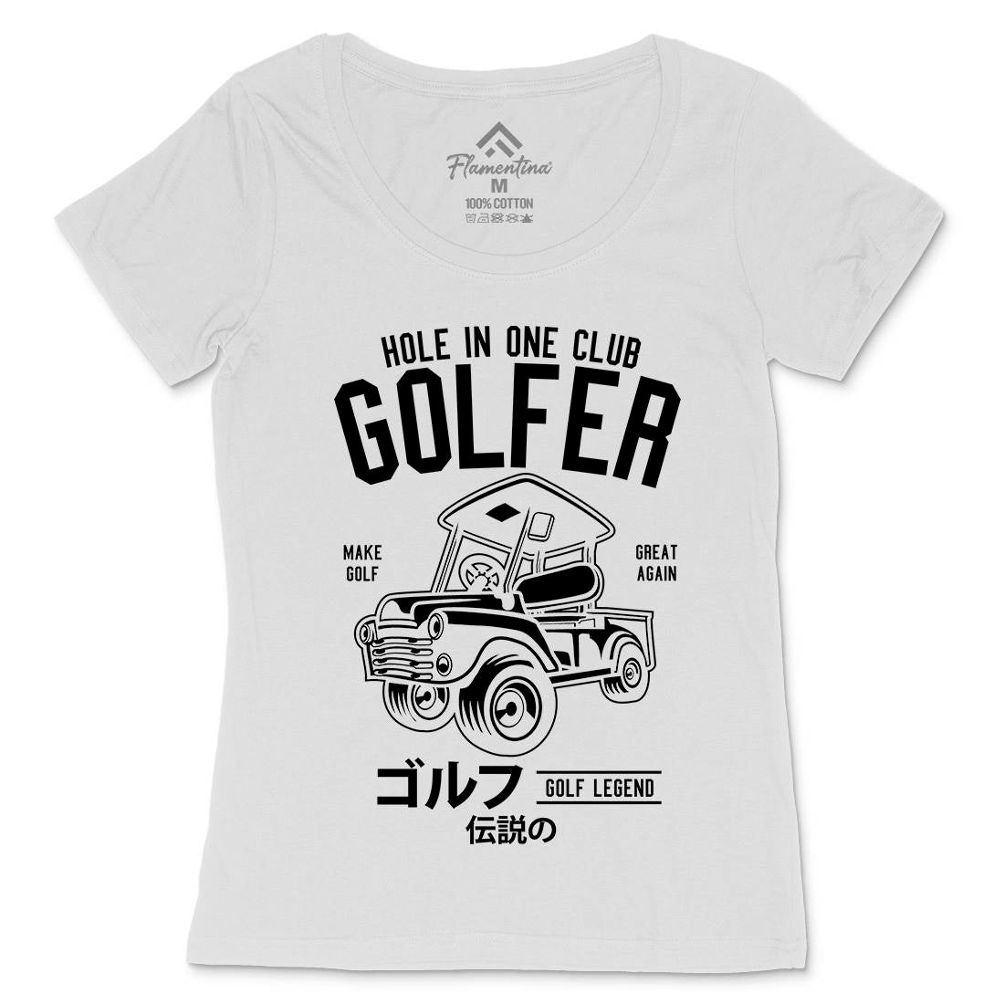 Golf Truck Womens Scoop Neck T-Shirt Sport B549