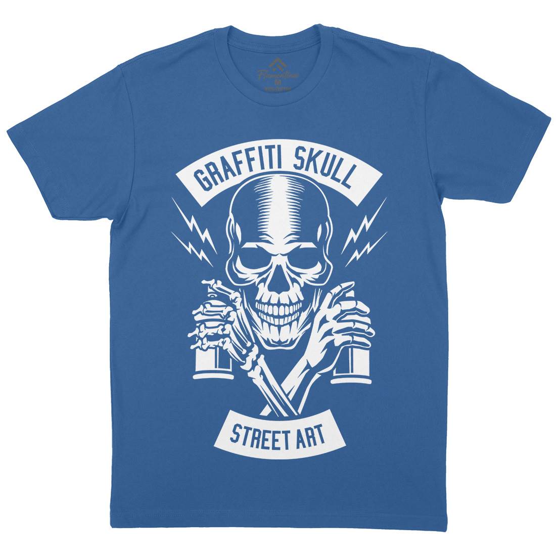 Skull Mens Crew Neck T-Shirt Graffiti B550