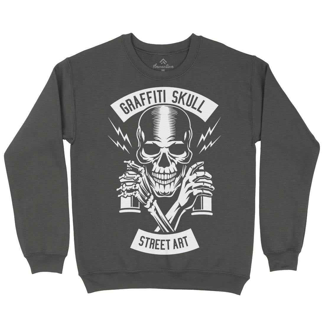 Skull Kids Crew Neck Sweatshirt Graffiti B550