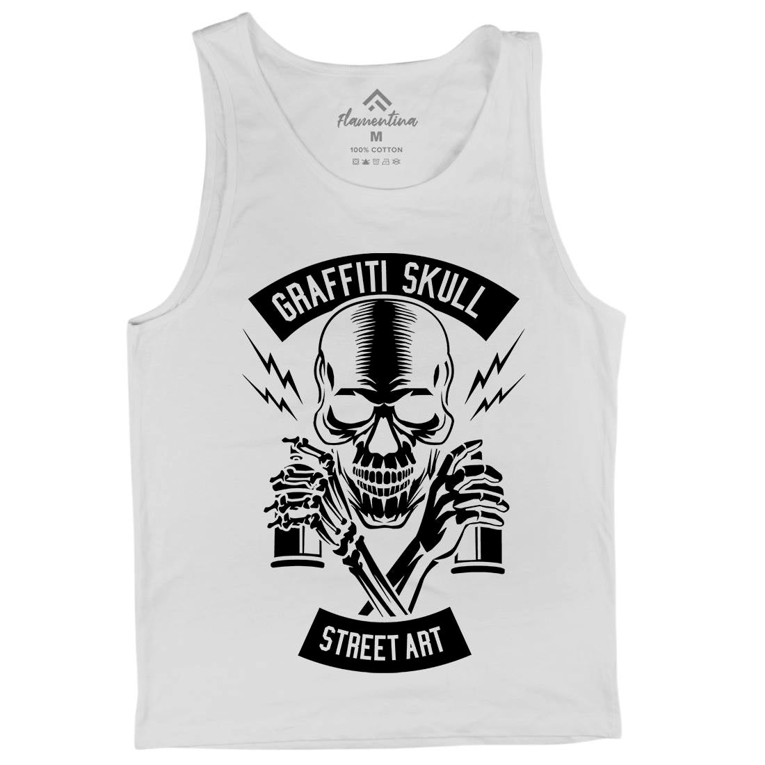 Skull Mens Tank Top Vest Graffiti B550