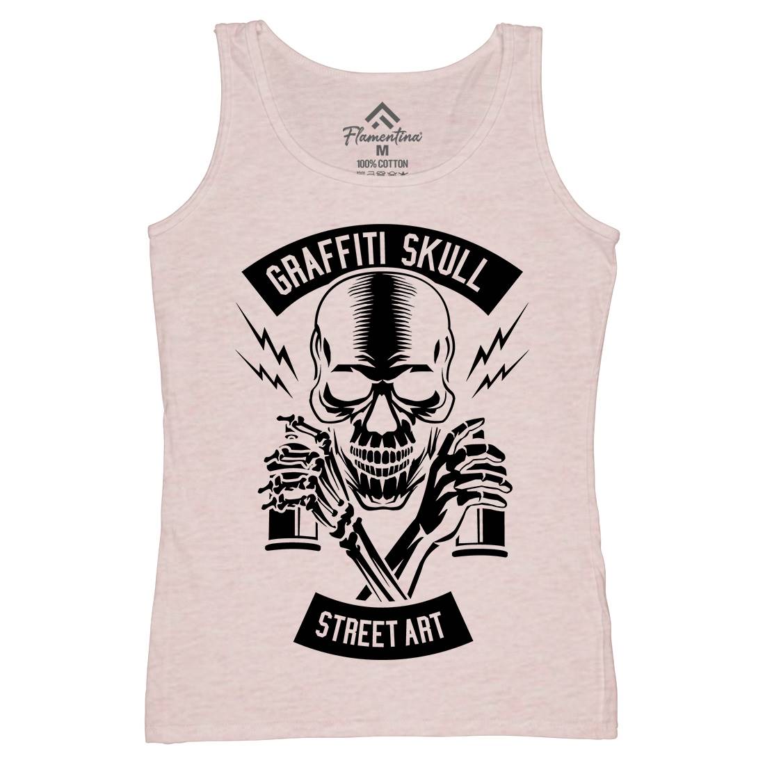 Skull Womens Organic Tank Top Vest Graffiti B550
