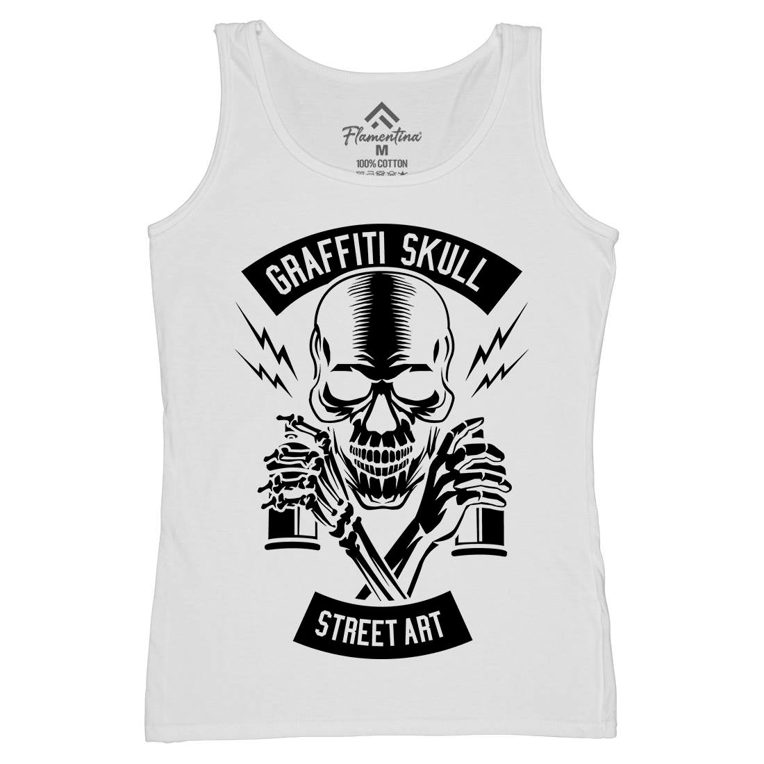 Skull Womens Organic Tank Top Vest Graffiti B550