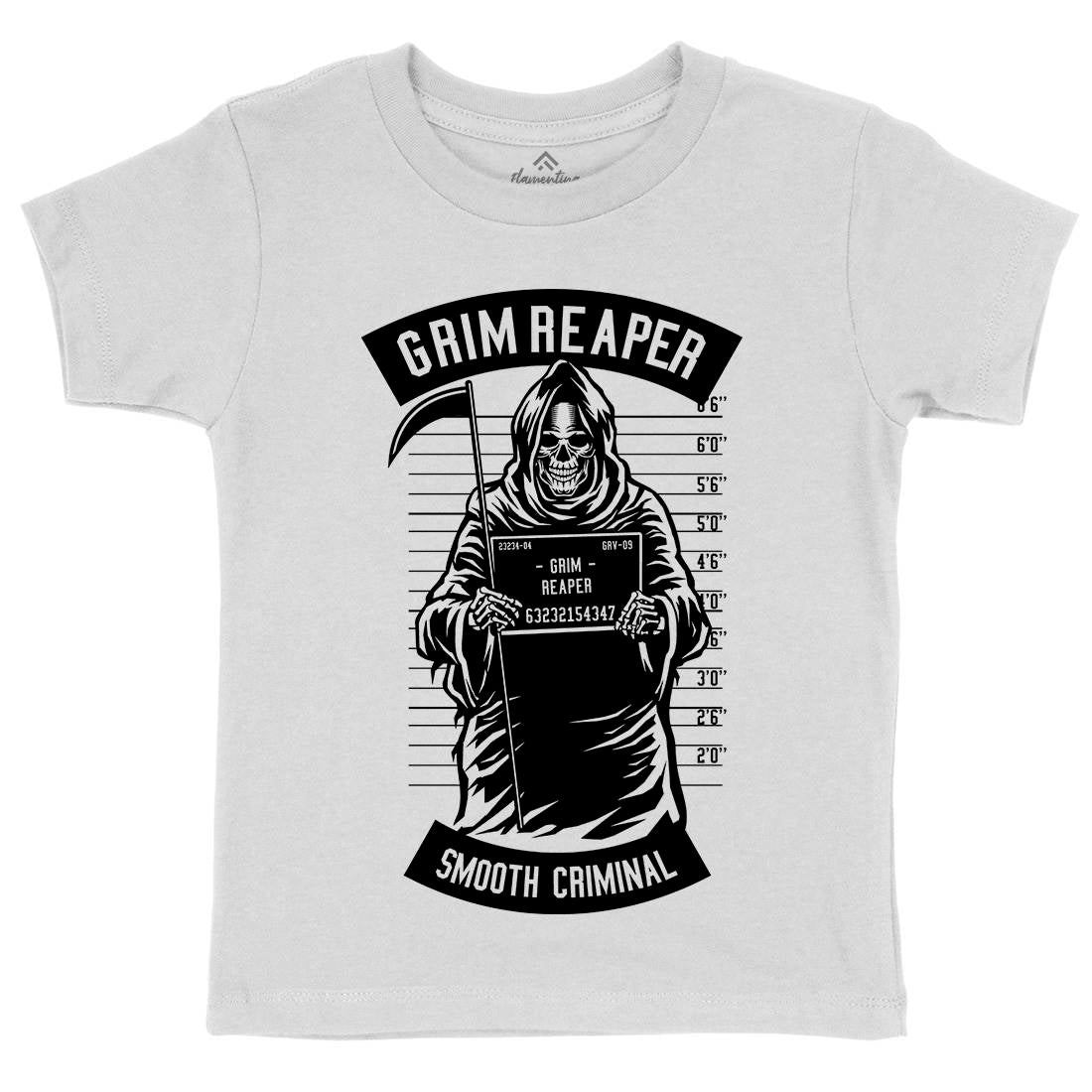 Grim Reaper Kids Organic Crew Neck T-Shirt Horror B551