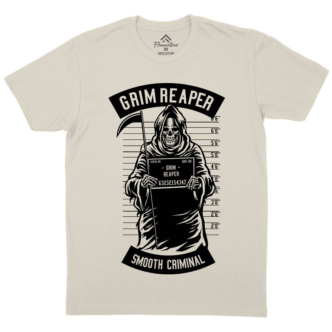Grim Reaper Mens Organic Crew Neck T-Shirt Horror B551