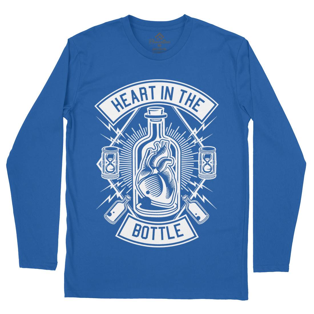Heart In The Bottle Mens Long Sleeve T-Shirt Navy B552
