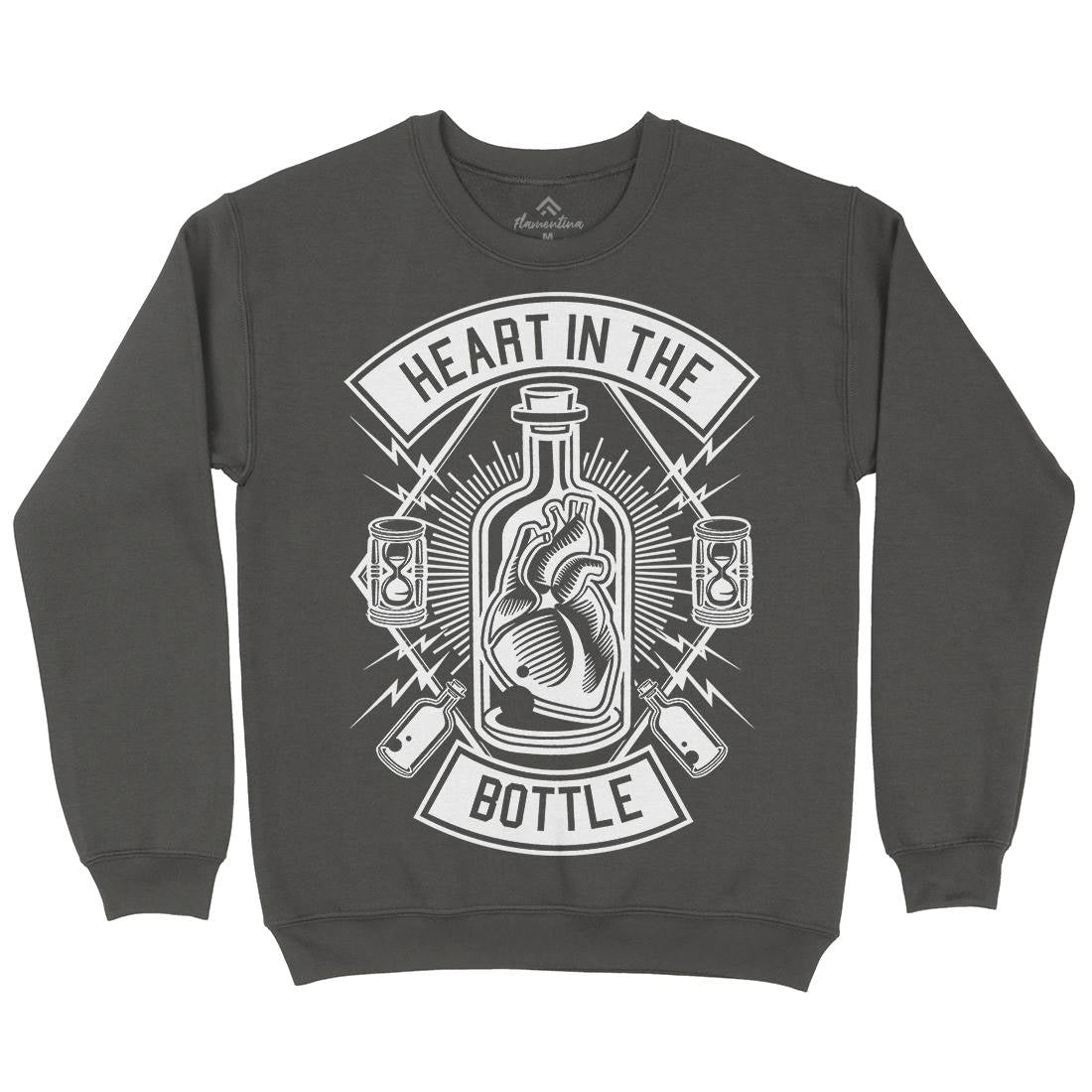 Heart In The Bottle Mens Crew Neck Sweatshirt Navy B552