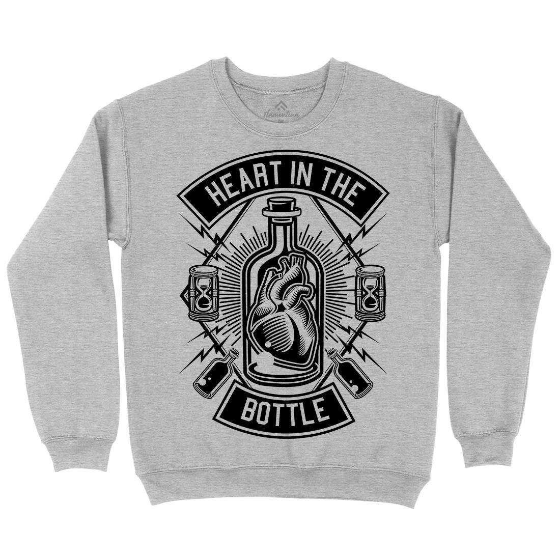 Heart In The Bottle Mens Crew Neck Sweatshirt Navy B552