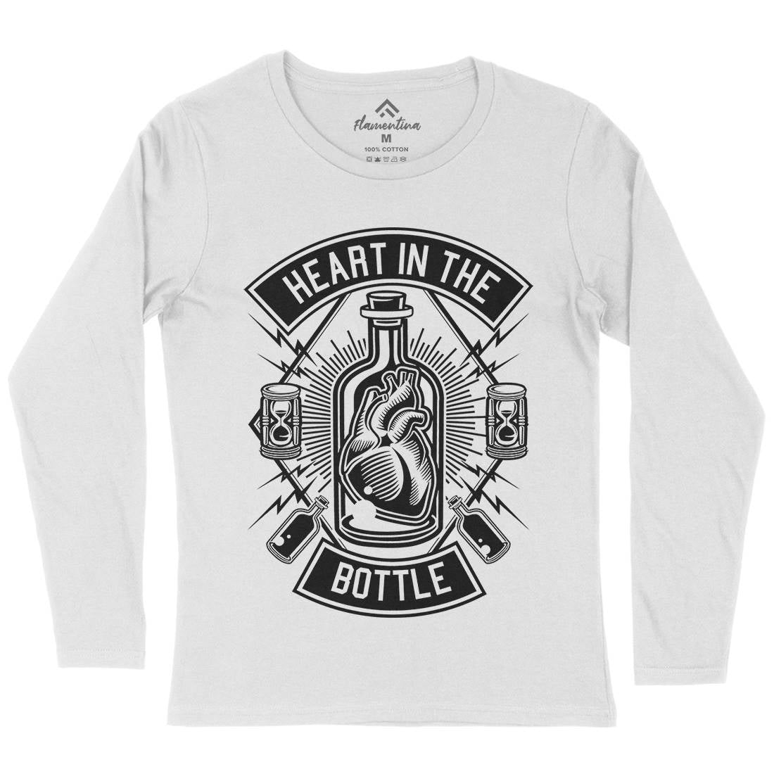 Heart In The Bottle Womens Long Sleeve T-Shirt Navy B552