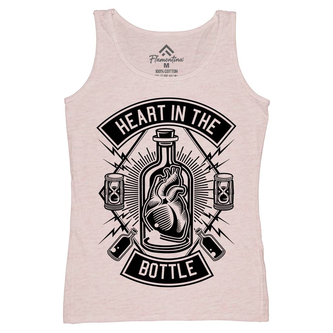 Heart In The Bottle Womens Organic Tank Top Vest Navy B552