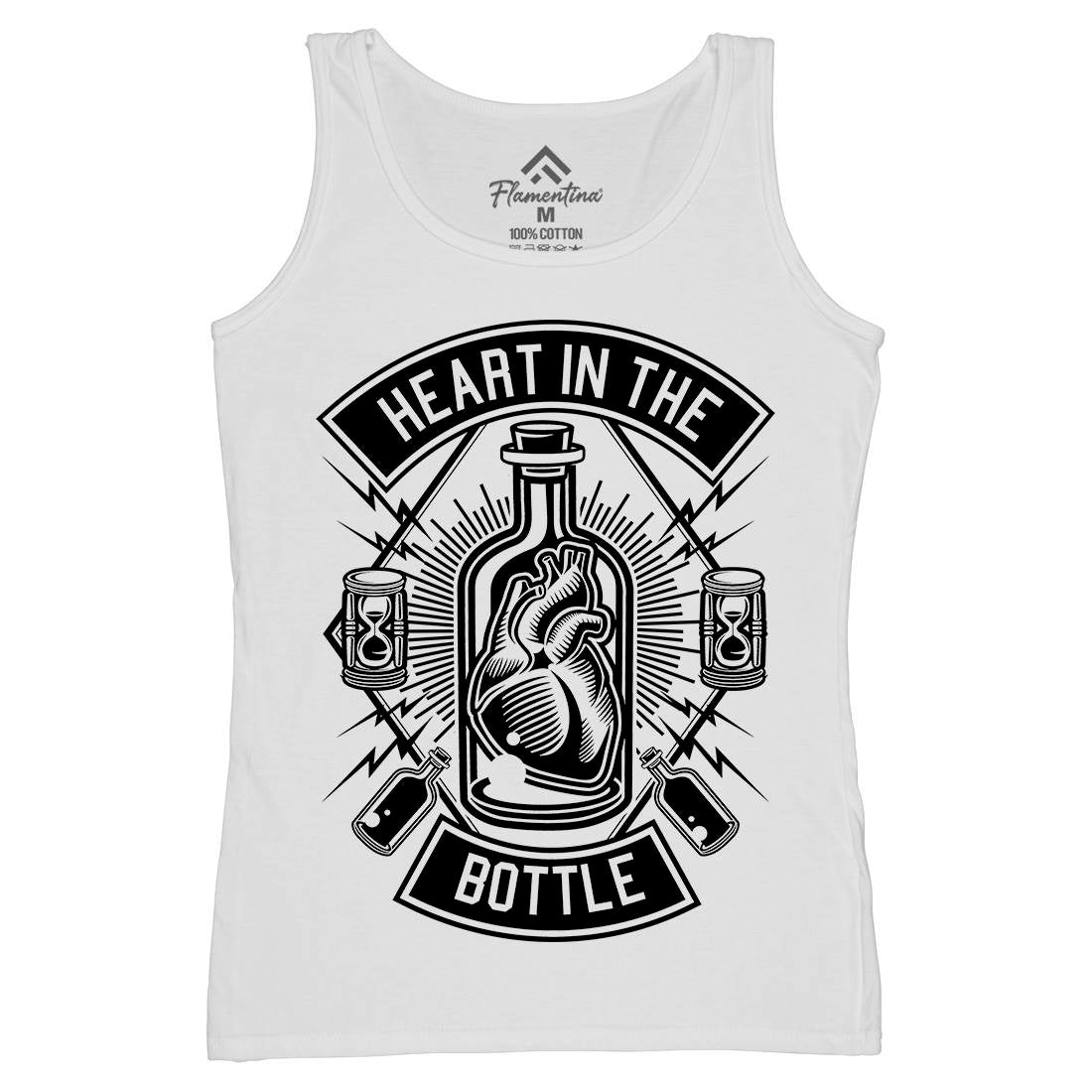 Heart In The Bottle Womens Organic Tank Top Vest Navy B552