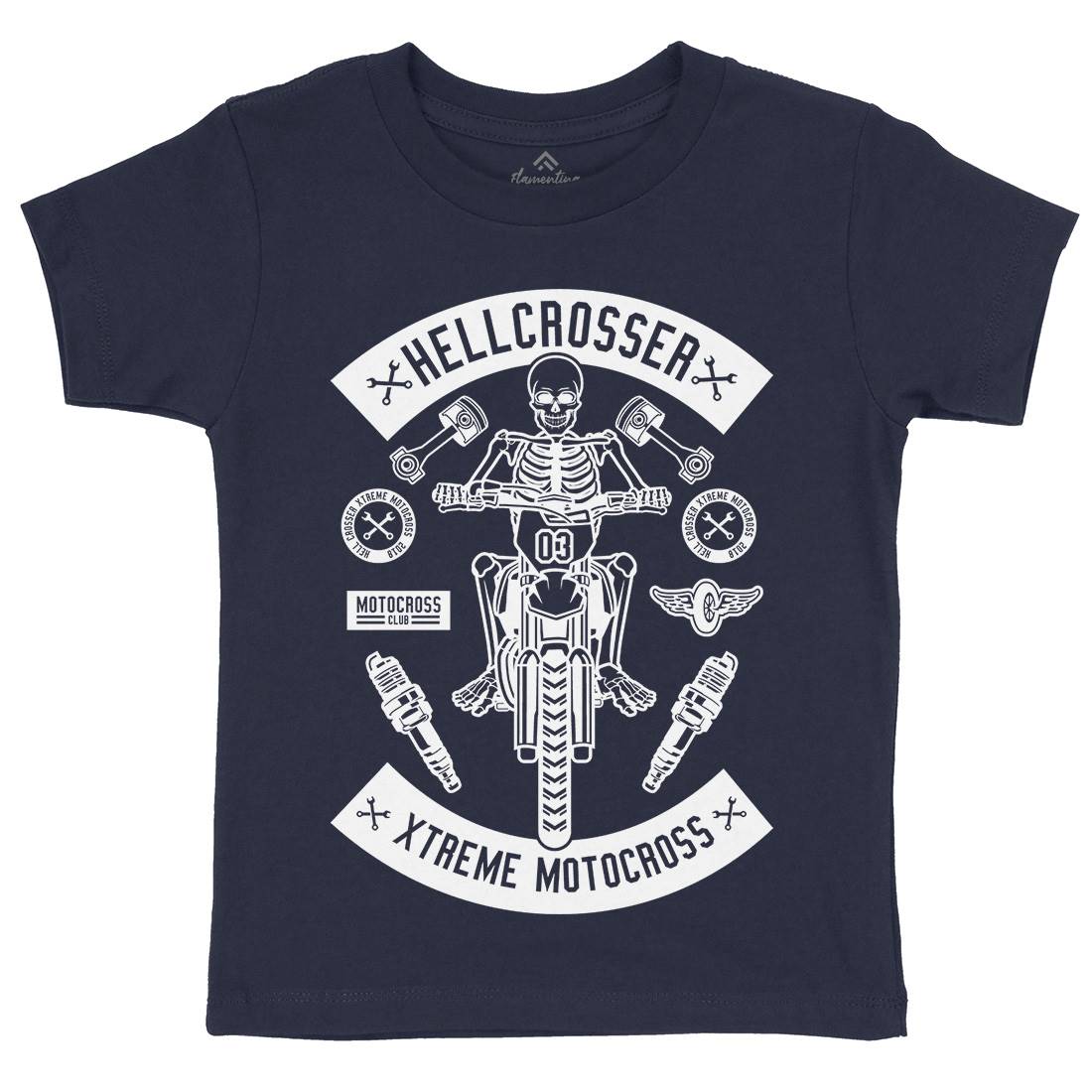 Hell Crosser Kids Crew Neck T-Shirt Motorcycles B553