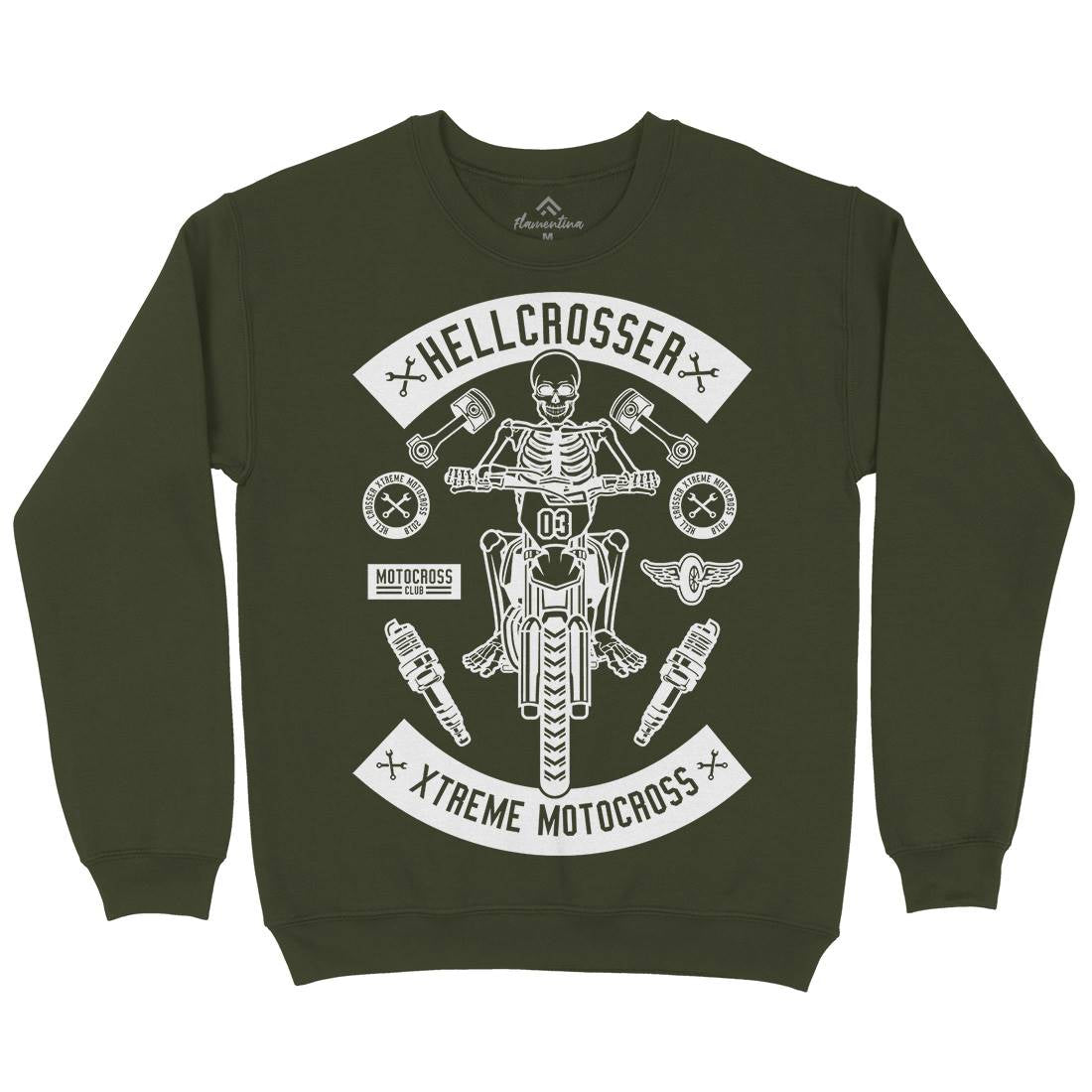 Hell Crosser Mens Crew Neck Sweatshirt Motorcycles B553