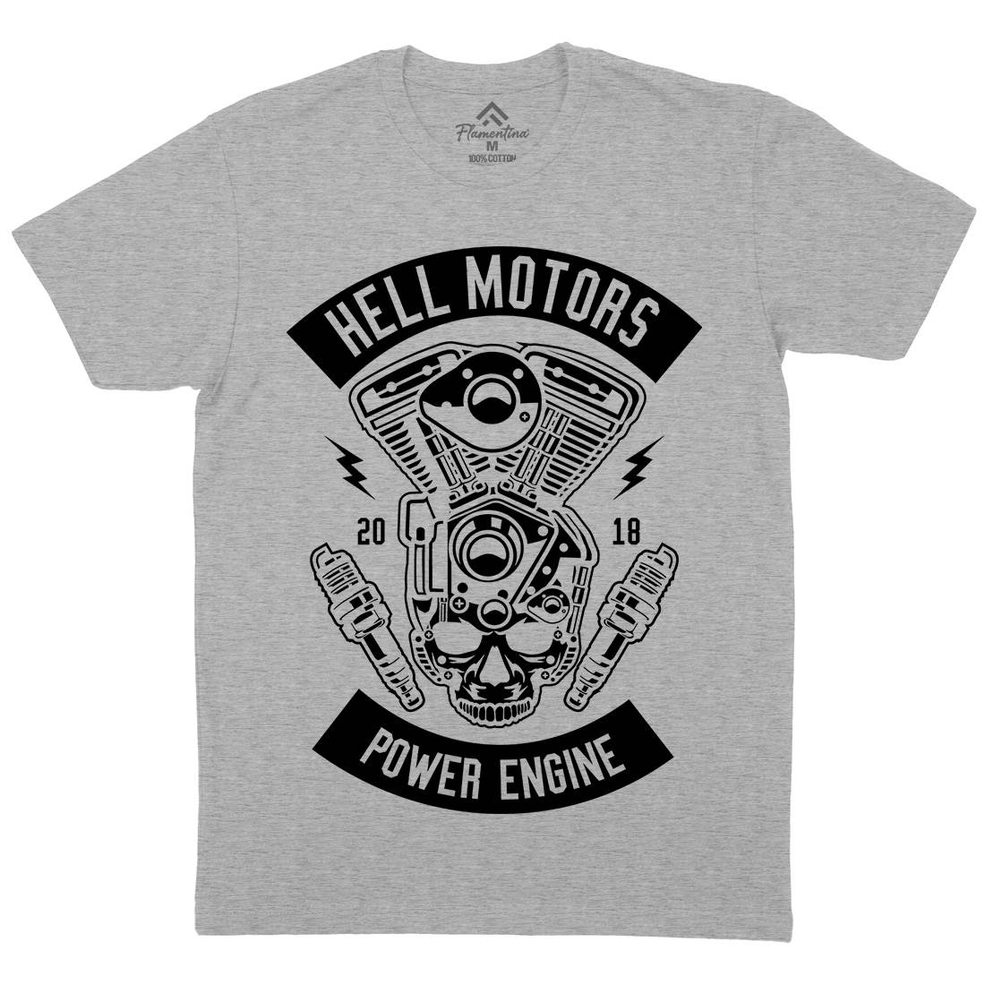 Hell Motors Mens Crew Neck T-Shirt Motorcycles B554