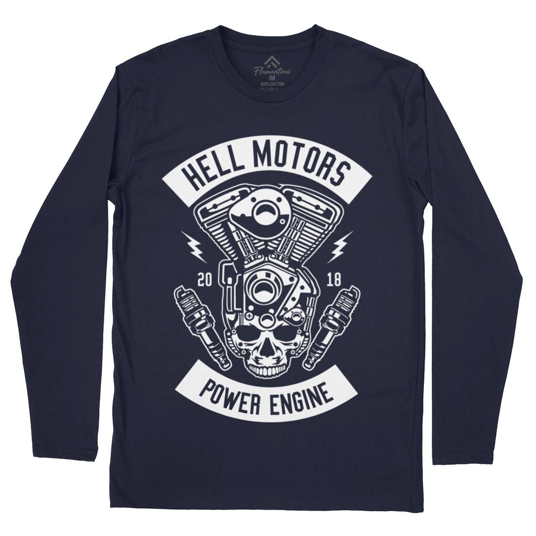 Hell Motors Mens Long Sleeve T-Shirt Motorcycles B554