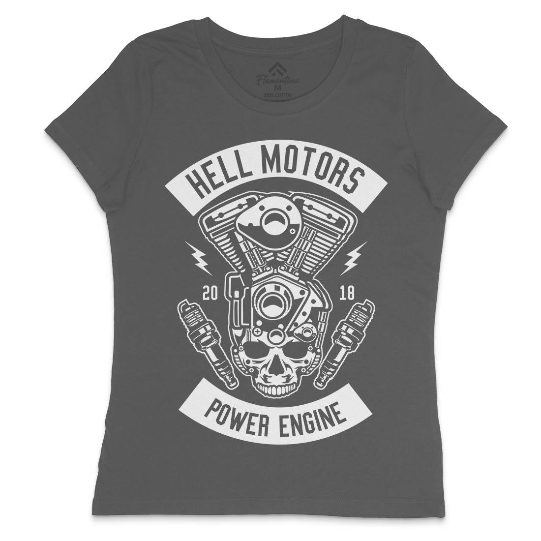 Hell Motors Womens Crew Neck T-Shirt Motorcycles B554
