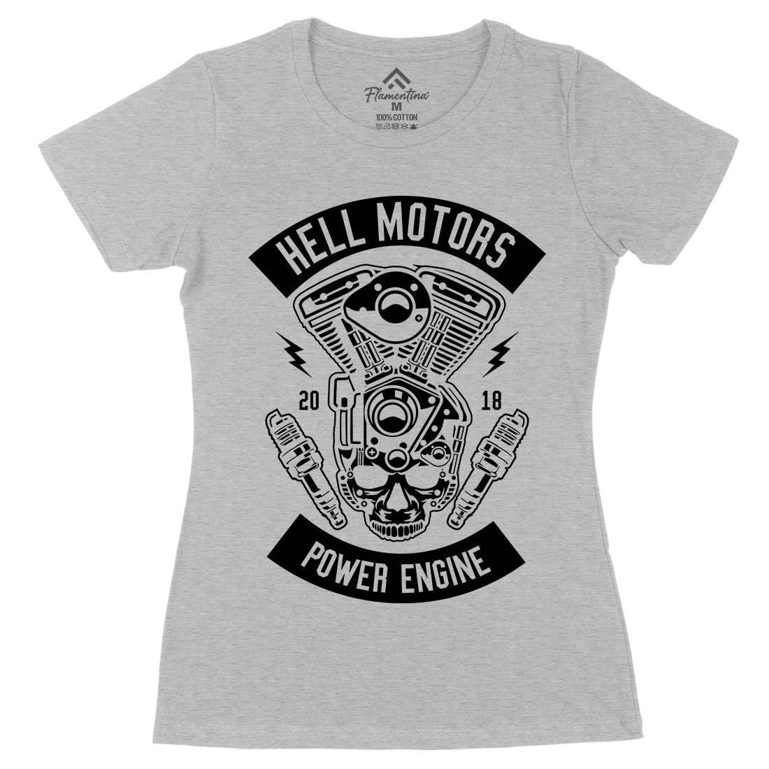 Hell Motors Womens Organic Crew Neck T-Shirt Motorcycles B554