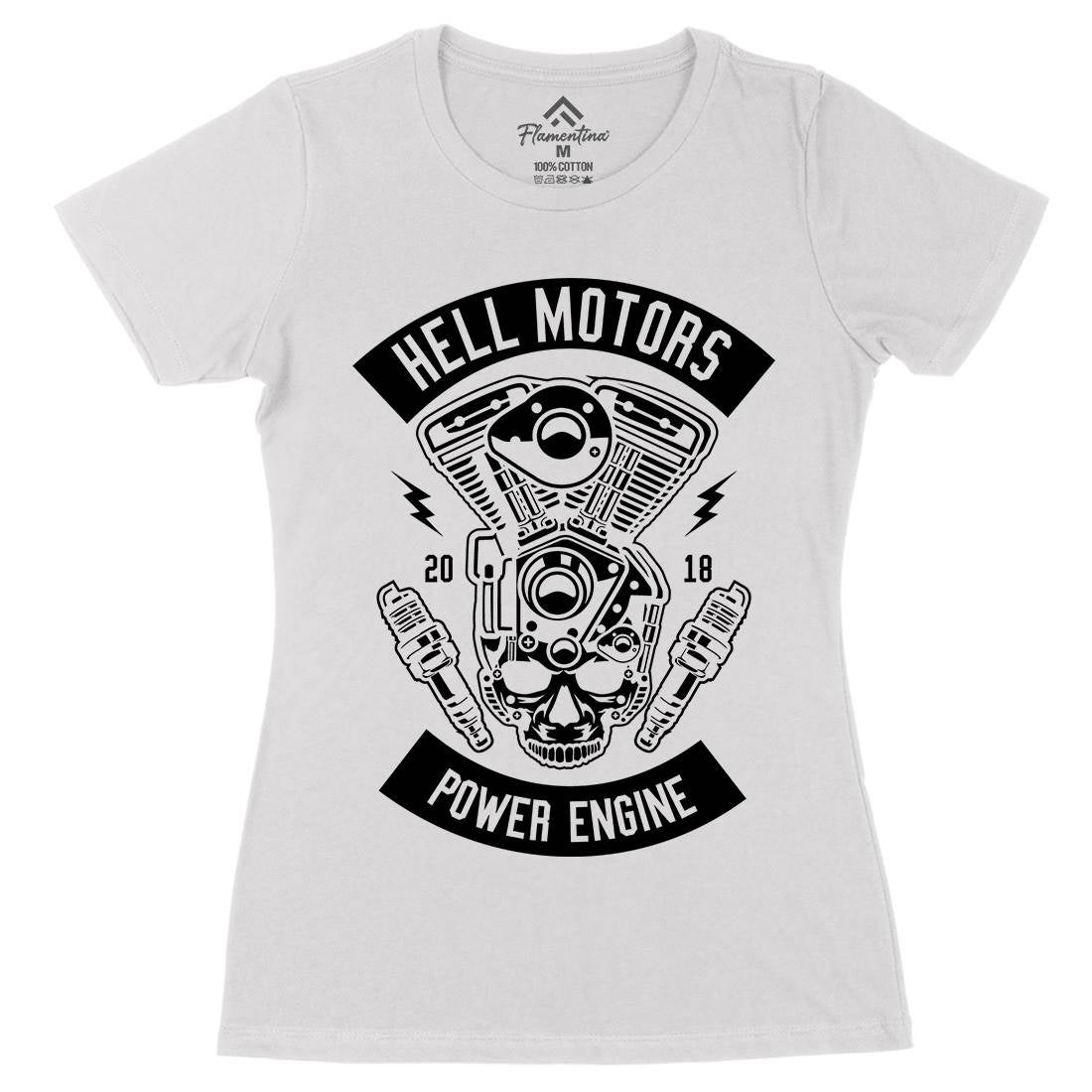 Hell Motors Womens Organic Crew Neck T-Shirt Motorcycles B554