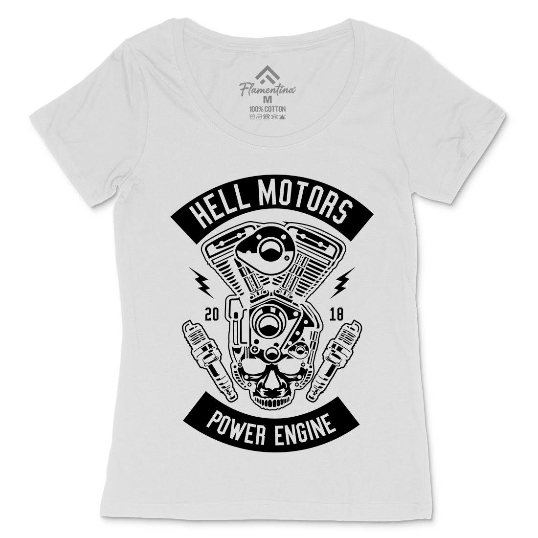 Hell Motors Womens Scoop Neck T-Shirt Motorcycles B554