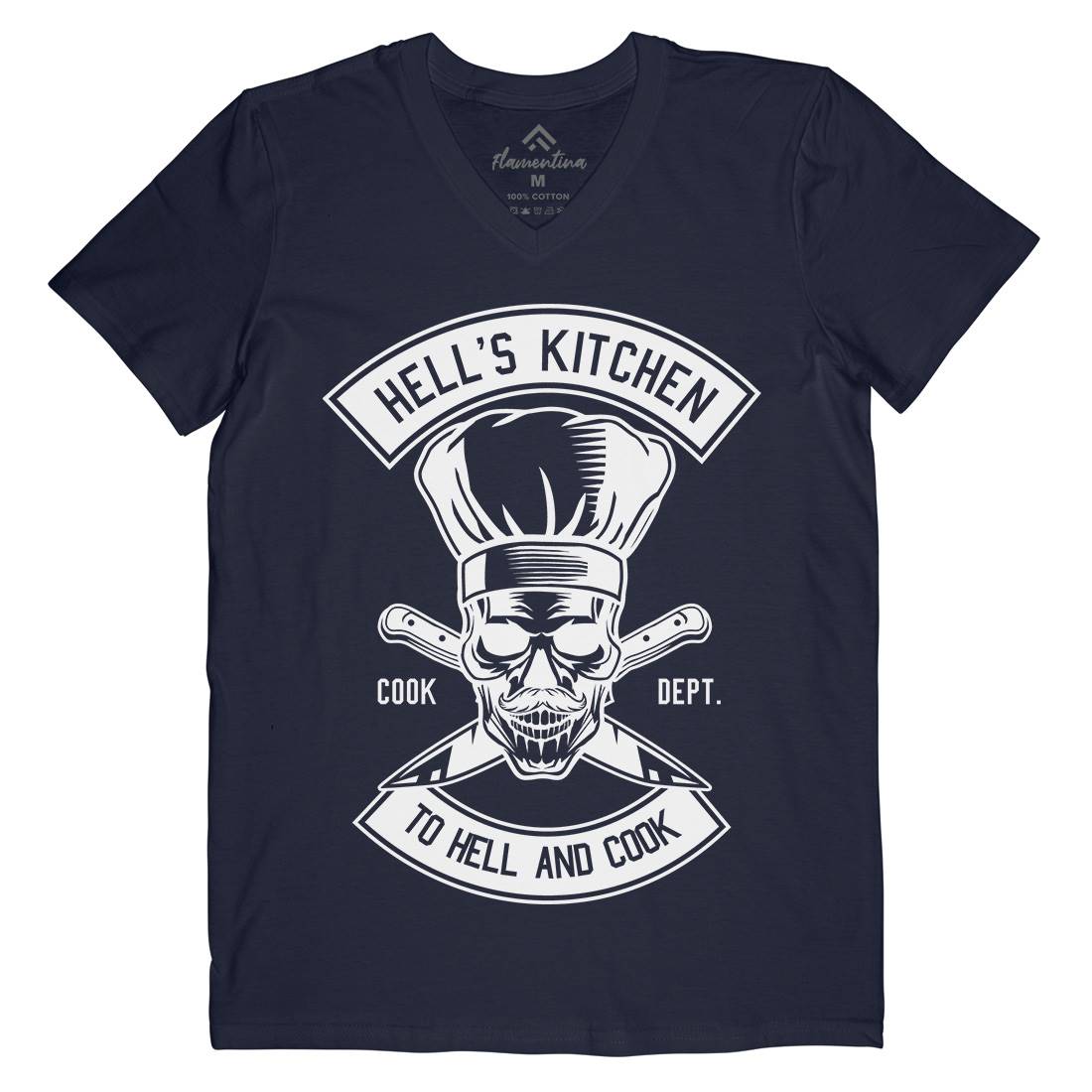 Kitchen Hell Mens Organic V-Neck T-Shirt Food B555