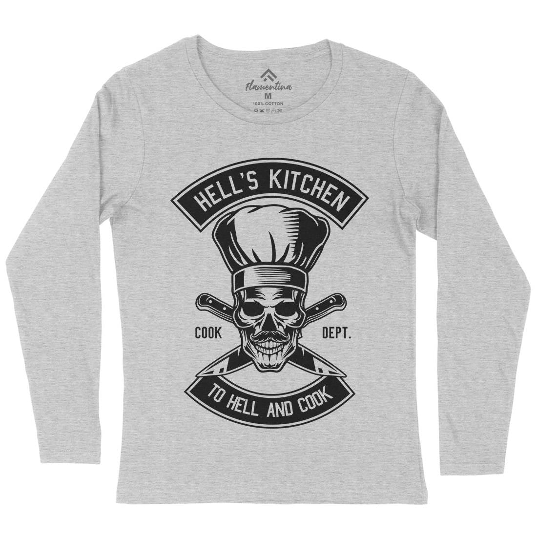 Kitchen Hell Womens Long Sleeve T-Shirt Food B555