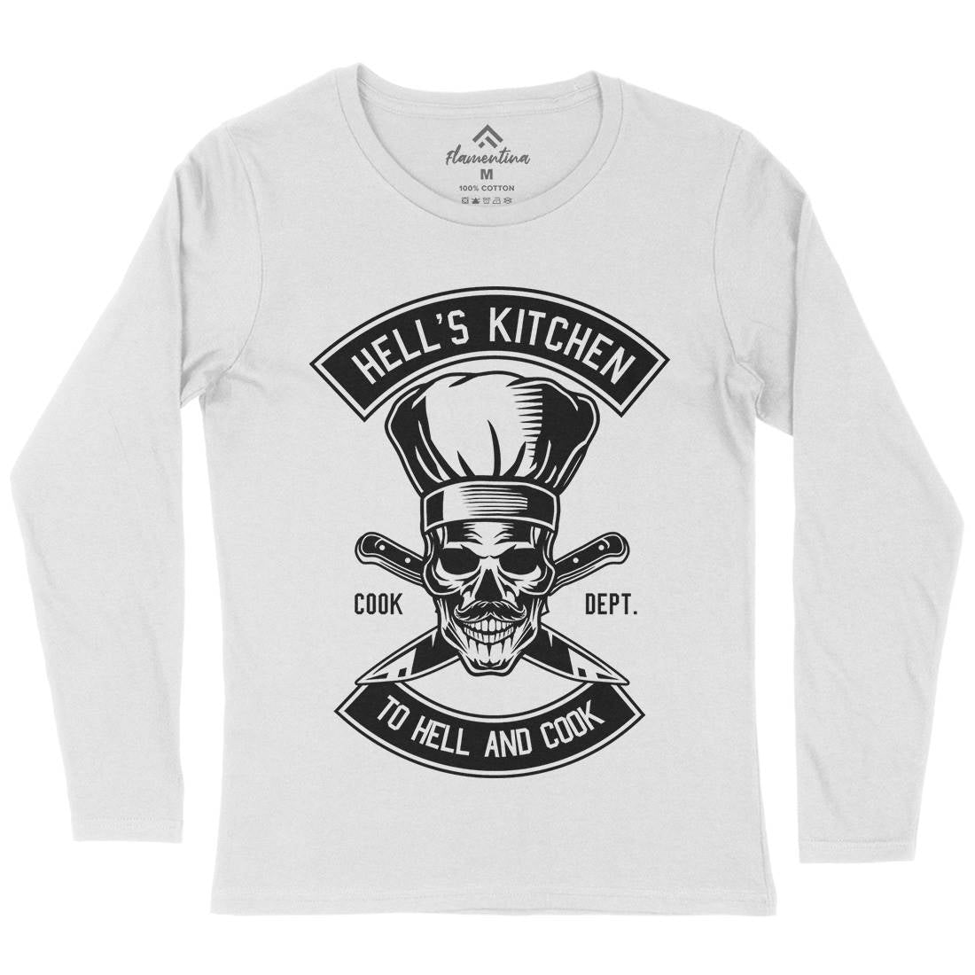 Kitchen Hell Womens Long Sleeve T-Shirt Food B555